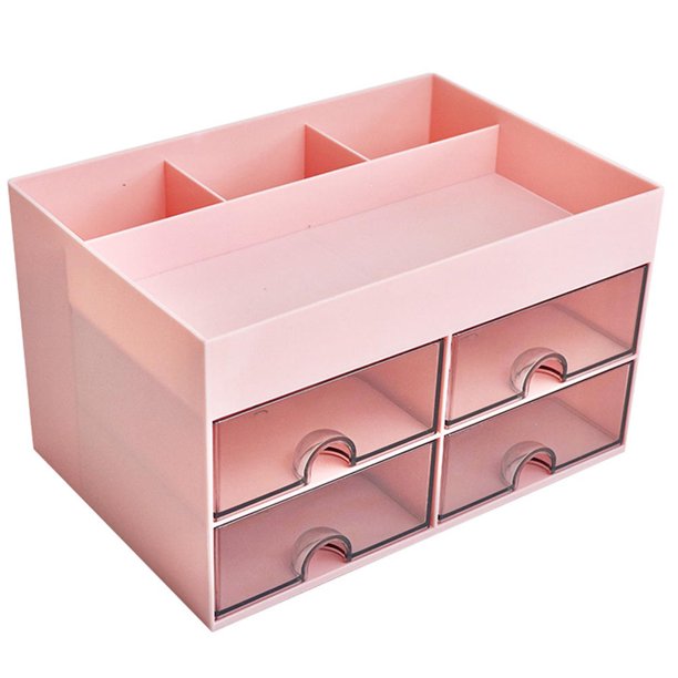 AURARMLET Organizador Práctico De Escritorio Con Cajones En Plástico Resistente Color Rosa