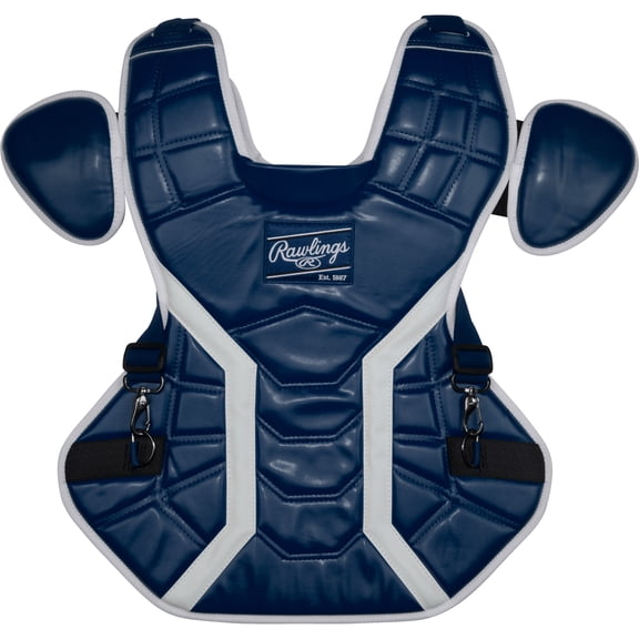 Rawlings Mach Pro Series Chest Protector, Adjustable Fit, Medium, Navy/White
