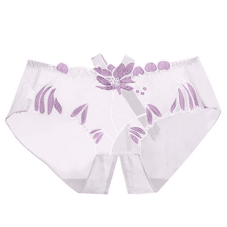 Fulorrnie Underwear for Women Plus Size Briefs Seamless Comfort Panties Cute Open Crotch Elastic Waist Breathable Panty White 65-75kg