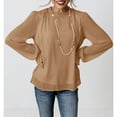thumbnail image 1 of Tops Básicos De Gasa Para Mujer, Forro De Puños Elásticos, Blusa De Manga Larga De Color Puro De Cuello Alto Para Ir De Compras Para Mujer Para La Oficina ANGGREK  Cocina, Decoración y Otros, 1 of 5