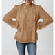 thumbnail image 3 of Camisa De Moda Para Mujer, Blusas Elegantes De Gasa De Manga Larga Con Cuello Alto Cómodas Para El Trabajo Para Citas Para Mujer ANGGREK Caqui L, 3 of 6
