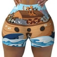 thumbnail image 2 of Haiem Animals on Noah's Ark No Front Seam Biker Shorts for Women Yoga Workout Gym Bike Shorts with Tummy Control Moisture-Wicking-Medium, 2 of 9