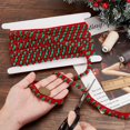 thumbnail image 3 of 10 Yards Christmas Fringe Ball Trim Red Green Mini Trim Ribbon Pom Fringe Tassel Lace Pom Pom Ball Fringe Ribbon, 3 of 6