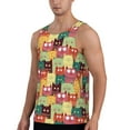 thumbnail image 2 of Pofeuu Cute Cartoon Cat Print Men's Workout Tank Tops Sleeveless Muscle Gym Shirt Quick Dry-Large, 2 of 7