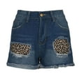 thumbnail image 2 of HaoXianJian Women's Casual Hight Waist Cut Off Ripped Hot Pants Leopard Print Stretch Denim ShortsNightclub Beach Shorts Party Clubwear Hot Pant, 2 of 9