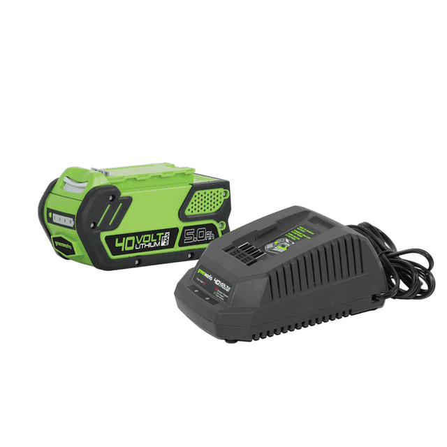 Greenworks 40 V Batterie 5,0 Ah et Ensemble Chargeur