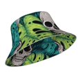 thumbnail image 2 of Bingfone Skull And Palm Leaves Bucket Hat For Men Women,Packable Reversible Printed Sun Hats,Fisherman Outdoor Travel Hiking Beach Caps, 2 of 9
