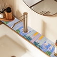 thumbnail image 2 of Yayeee Faucet Mat for Kitchen Sink 14.7" Diatomite Long Splash Guard Pad, Seaside Boat, 2 of 7
