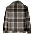thumbnail image 3 of DDAPJ pyju Mens Sherpa Lined Sweatshirt Jackets 2023 Clearance,Plaid Graphic Button Down Shirt Jacket Lightweight Truck Jackets Thick Warm Winter Lapel Coat with Pockets, 3 of 7