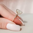 thumbnail image 5 of SOLITAIRE JEWELS 4.50CT Radiant Hidden Halo Moissanite Diamond Engagement Ring Solid 10K Yellow Gold, 5 of 6