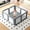 Deep Gray, variant on Square Baby Playpen, 51”W Baby Playards with Storage Bag, Foldable Child Play Yard with Breathable Mesh for Indoor&Outdoor, Black