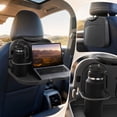 thumbnail image 5 of Car Seat Back Foldable Tray Table with Cup Holders, Sturdy Hard Plastic Structure, Space Saving Travel Desk for Road Trip Eating, Snacks, Drinks and Family Vehicle Use, 5 of 6