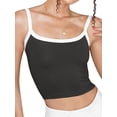thumbnail image 2 of Blotona Women Spaghetti Strap Camisoles Contrast Color Sleeveless Sling Tank Tops Summer Slim Fit Exposed Navel Vests Crop Tops, 2 of 6