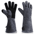 thumbnail image 1 of Guantes de protección laboral de alta temperatura para soldadura eléctrica/barbacoa/estufa, color gris extendido, 1 of 5