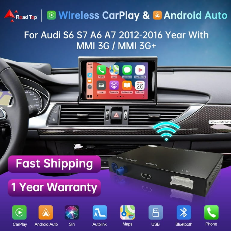 Road Top Wireless Carplay Android Auto Retrofit Kit, Audi A6 A7