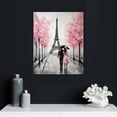 thumbnail image 4 of JEUXUS Abstract Paris Canvas Wall Art: Black White Eiffel Tower Hand Painted Oil Painting, Pink and Grey Picture Print Room Decor for Teen Girls Bedroom Bathroom 16x20 inch, 4 of 4
