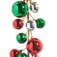 thumbnail image 3 of RAZ Imports 4' Red, Green, and Silver Traditional Small Ball Ornament Shatterproof Christmas Garland, 3 of 6
