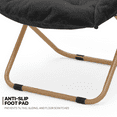 thumbnail image 5 of MoNiBloom Folding Saucer Chairs with Pillow, Faux Fur Portable Accent Chairs with Metal Frame, Moon Chair for Bedroom Living Room, Black, 5 of 11