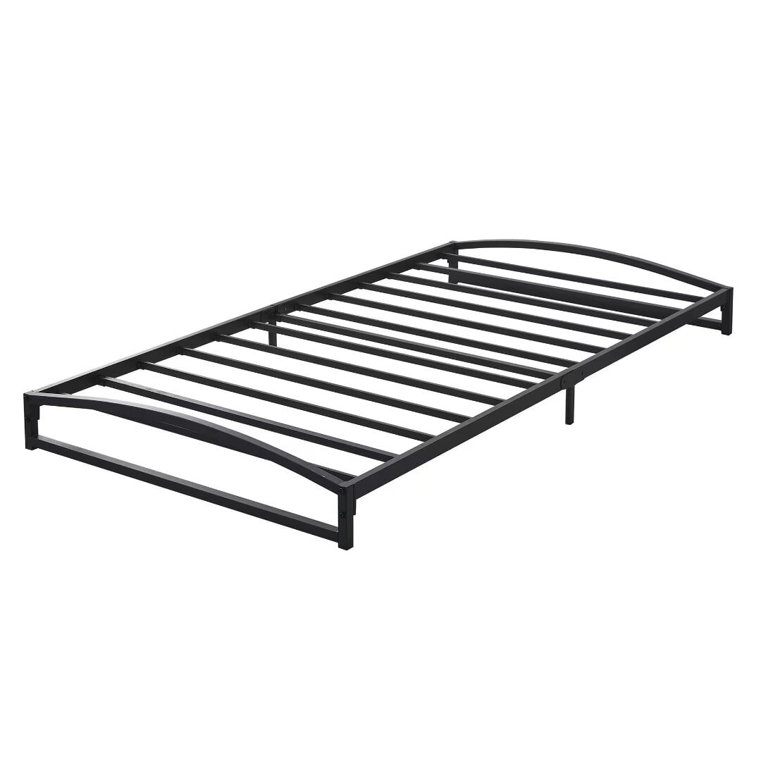 Low Bed Frame Twin Size, 6 Inch Heavy Duty Metal Platform Bed Frame Low Profile, Mattress Foundation, No Box Spring Needed, Non-Slip, Easy Assembly, Black