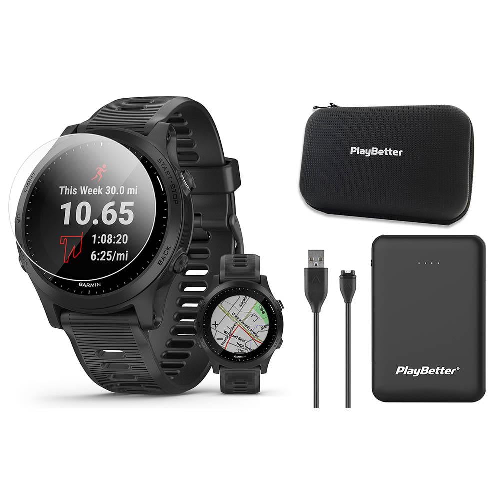 Garmin Forerunner 945 (Black) Premium GPS Running Watch Power Bundle