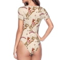 thumbnail image 3 of Uemuo Howdy Cowgirl Pattern Women's One Piece Short Sleeve Swimsuit Rash Guard Surfing Modest Quick-drying Swimsuit Beach Essentials-Large, 3 of 9