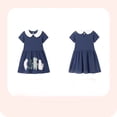 thumbnail image 6 of Bellafa Little Girl's Appliuqe Cotton Summer Dress Toddler Short Sleeve Tiered Swing A-Line Casual Sundress 2-7 Years, 6 of 7