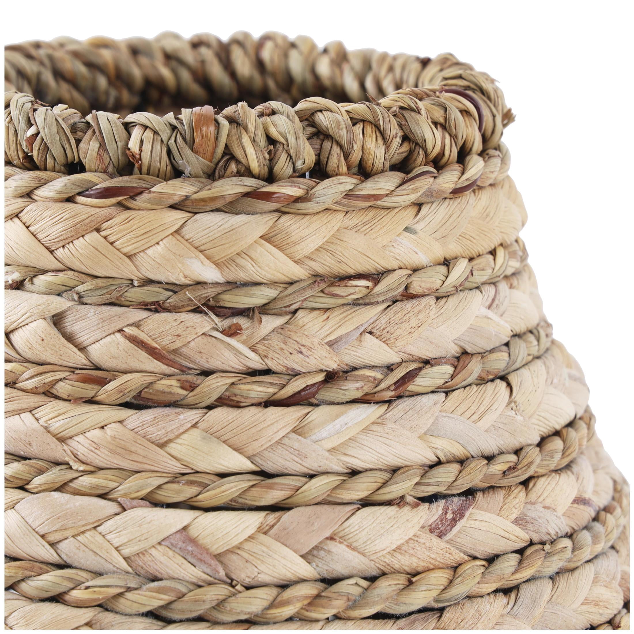 DecMode 10" Handmade Braided Light Brown Seagrass Vase
