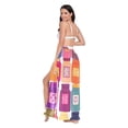 thumbnail image 3 of FORMRS Womens Long Sarong Beach Wrap Semi-Sheer Bikini Skirt Bathing Swimsuit Cover Up, Colorful Jars, 3 of 7