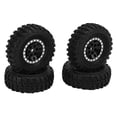 thumbnail image 3 of 4 llantas de goma de 55 mm y 8 agujeros para coche RC Axial SCX24 1/24, color negro., 3 of 14