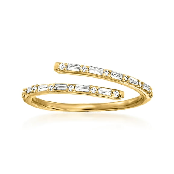 Pure Collection by Ross-Simons 0.23 ct. t.w. Diamond Bypass Ring in 14kt Yellow Gold, Women's, Adult