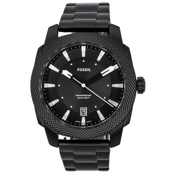 Fossil Machine Stainless Steel Black Sunray Dial Quartz FS5971 100M Men's Watch