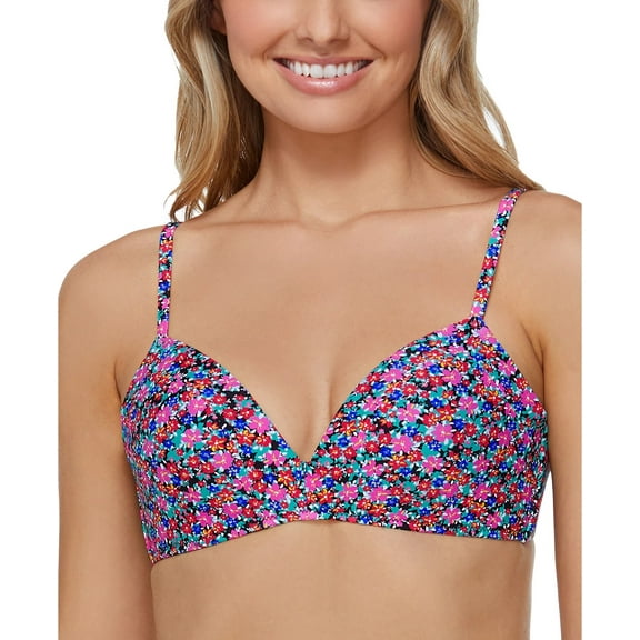 Raisins PINK Juniors' Sunshine Gypsy Newport Floral Bikini Swim Top, US Small