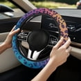 thumbnail image 2 of Uorisanigo Leopard Print Car Steering Wheel Protector 15 Inches Purple Steering Wheel Cover for Women Anti-Slip Car Steering Wheel Cover 15 Inches Flannel Car Accessories Gift for Birthday, 2 of 8