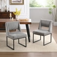 thumbnail image 5 of Zesthouse 18.3" Linen Dining Chairs Set of 2, Extra Thick Upholstered Side Chair with High Back and Metal Legs, Modern Armless Kitchen Chairs for Dining Room, Gray, 5 of 11