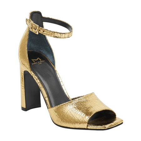 

Marc Fisher Harlin Gold Leather Ankle Strap Sandals Size 5 M