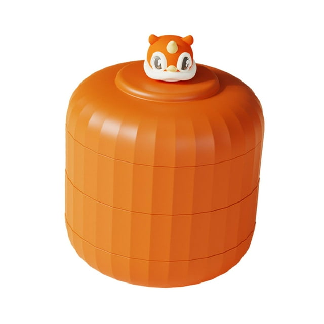Organizador de almacenamiento de alimentos, plato de frutas, bandeja para verduras, servicio dividido para Año Nuevo chino Naranja Pequeño 3 capas