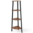 thumbnail image 1 of Costway 4-Tier Corner Shelf Metal Storage Rack Domestic Bookcase Display Stand Wood, 1 of 10