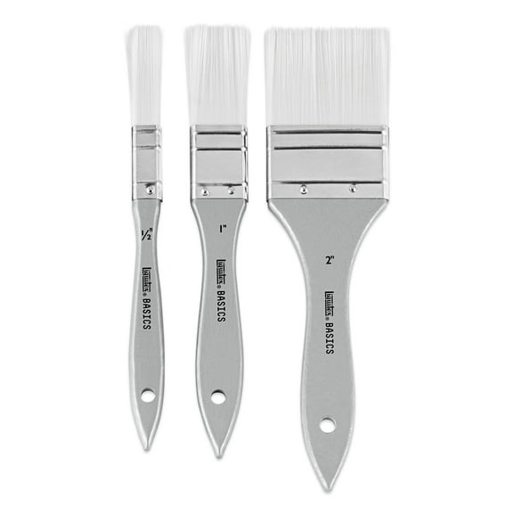 Liquitex BASICS Synthetic Hair Brush Set, 3-Brush Set
