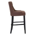 thumbnail image 4 of WestinTrends Hayes 29" Upholstered Wood Bar Stool with Tufted Back (Set of 2), Black/Brown, 4 of 10