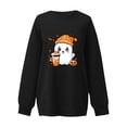 thumbnail image 3 of Pisexur Chandail d'Halloween pour Femmes en Molleton Orange Chandail à Manches Longues Col Rond Chandails de Mode avec Motif Citrouille Chandails à Capuche d'Halloween Hauts à Enfiler, 3 of 3