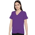 thumbnail image 2 of eloria Women's T-Shirt V-Neck Half Sleeve Casual Top Violet, 2 of 6