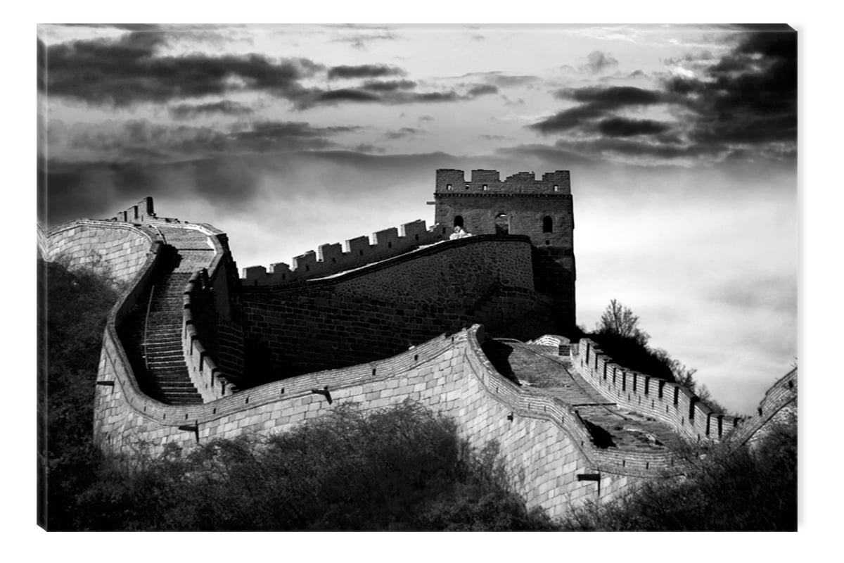 Startonight Canvas Wall Art Black and White Abstract Chinese Wall, Dual