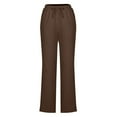 thumbnail image 5 of Diufon Women's Cotton Linen Pants Drawstring High Waist Straight Leg Pants Summer Casual Trousers with Pockets, 5 of 7