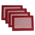 thumbnail image 4 of Fennco Styles Handmade Reversible Buffalo Plaid Solid Border Red Placemats 14" W x 20" L, Set of 4, 4 of 4
