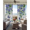 thumbnail image 6 of Purple Hydrangea Kitchen Curtains Spring Eucalyptus Butterfly Pastoral Cafe Short Curtains for Bathroom Blackout Window Curtain Grommet Small Window Treatment Drapes for Bedroom Living Room 42"x45"x2, 6 of 9