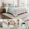 thumbnail image 6 of Queen Quilt Set 90''x96'', Eucalyptus Leaves Lightweight Bedspread Coverlet Set with 2 Pillow Shams, Spring Summer Botanical Watercolor Breathable All Season Quilt Bedding for Bedroom/Guest Room, 6 of 9