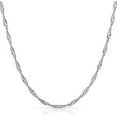 thumbnail image 2 of 14K White Gold 1.5mm Singapore Pendant Chain, FREE Microfiber Cloth, Diamond Cut Rope Link Mens Womens Necklace, Giorgio Bergamo 16, 2 of 7