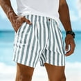 thumbnail image 5 of BVnarty Men's Striped Relaxed Fit Swim Trunks with Compression Liner Quick Dry Board Shorts Beach Shorts with Pockets Green L, 5 of 7