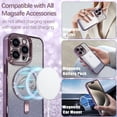 thumbnail image 4 of Magnetic Case  for iPhone 15 Pro Max Glitter Case Luxury Plating Love Heart Compatible with MagSafe Clear Case with Camera Protector Protection Shockproof Cover for Women Girls-Purple, 4 of 12