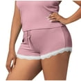 thumbnail image 4 of aidice Ribbed Knit Shorts for Women Pajama Shorts Drawstring Elastic Waisted Stretchy Sleep Shorts Loungewear, 4 of 9